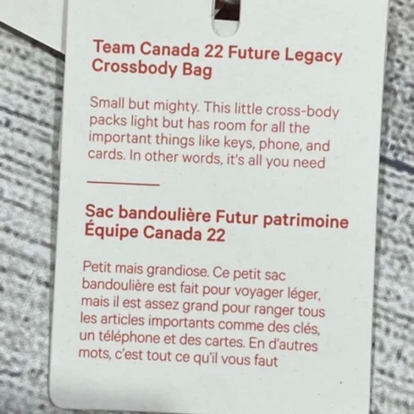 Nwt Lululemon Team 🇨🇦 22 Future Legacy Crossbody Bag RED & BLACK - Picture 8 of 9